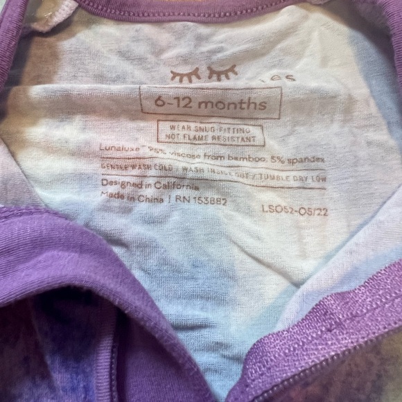 Little Sleepies Purple Tie Dye Sleeper - Picture 2 of 2